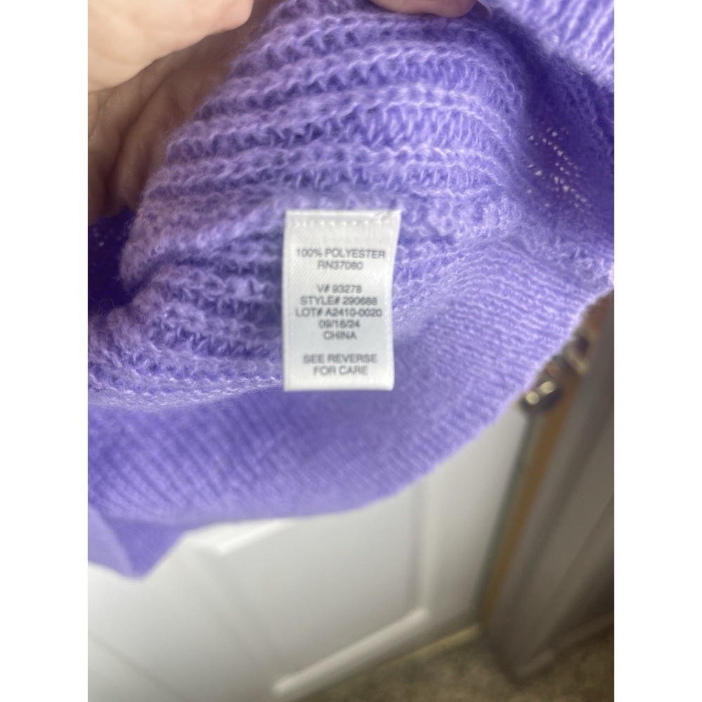 Charlotte Russe Colorblock Cardigan Sweater Purple Pink Orange XL Knit - Picture 4 of 5